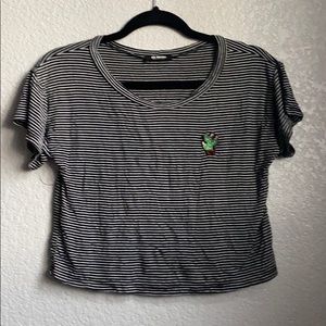 Striped cropped t shirt